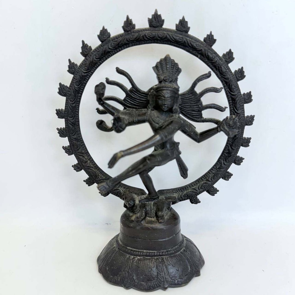 Vintage Bronze Shiva Nataraja Statue 6.25" Hindu Dancing Lord Shiva Figurine